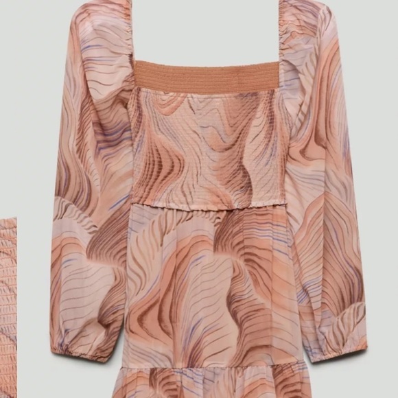 NWOT Wilfred Tempest Dress‎ size 2XL smocked long sleeves mini party pink - Picture 4 of 16